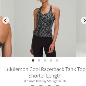 Lululemon CRB Shorter Length Tank Top Size 6